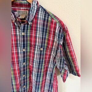 Duluth Trading Mens BBQ Shirt Colorful Plaid Short sleeve size Medium Tall